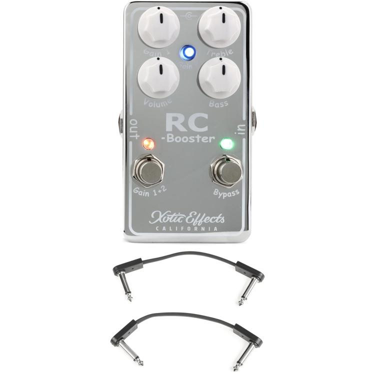 Xotic RC BoosterV2 Pedal with 3 Patch Cables Sweetwater