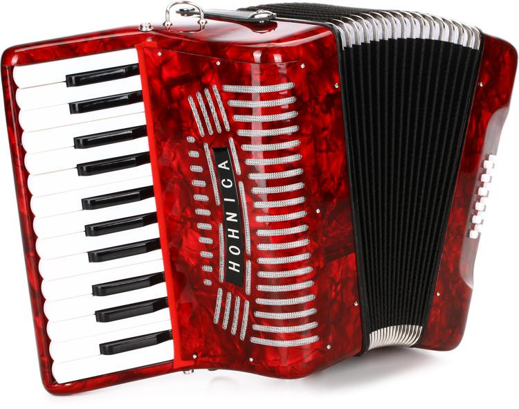 Hohner Hohnica 1303 12 Bass Piano Accordion - Pearl Red | Sweetwater