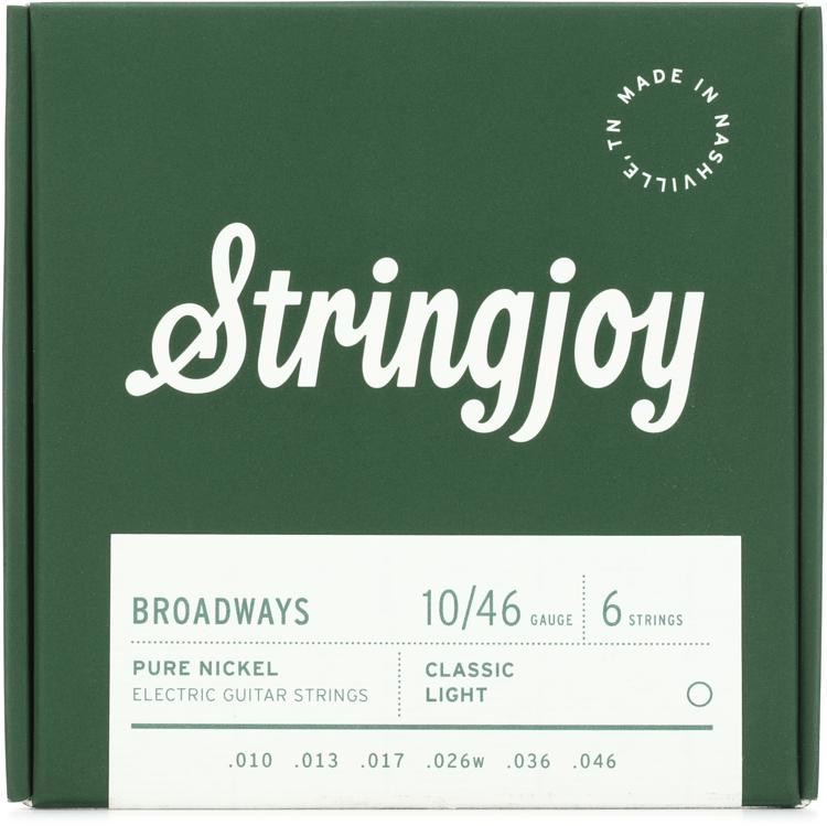 Stringjoy Broadways Classic Pure Nickel Electric Guitar Strings Light
