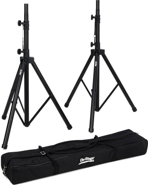 OnStage Stands AllAluminum Speaker Stand Pack w/Bag Sweetwater