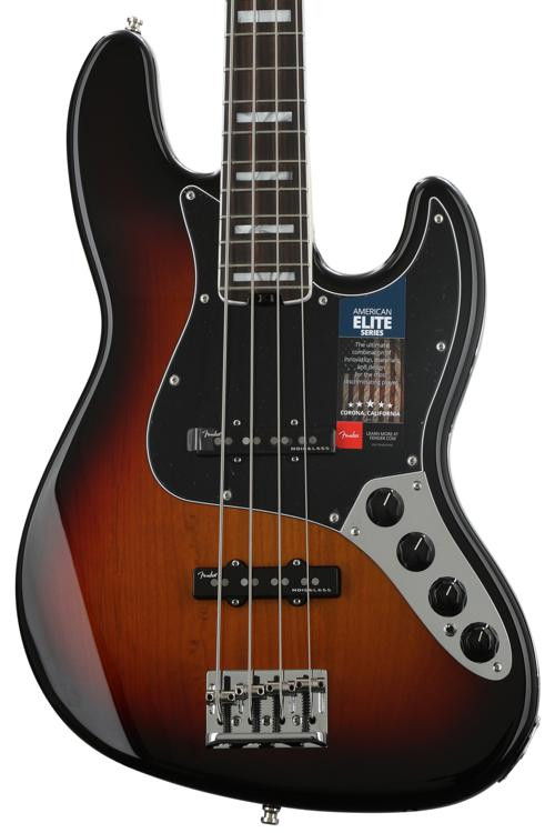 Fender American Elite Jazz Bass 3 Color Sunburst W Ebony Fingerboard Sweetwater 3983