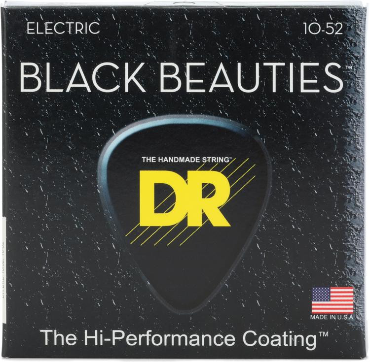 DR Strings BKE10/52 Black Beauties K3 Coated Electric Guitar Strings