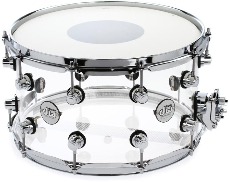 DW Design Series Acrylic Snare Drum 8" x 14" Clear Sweetwater