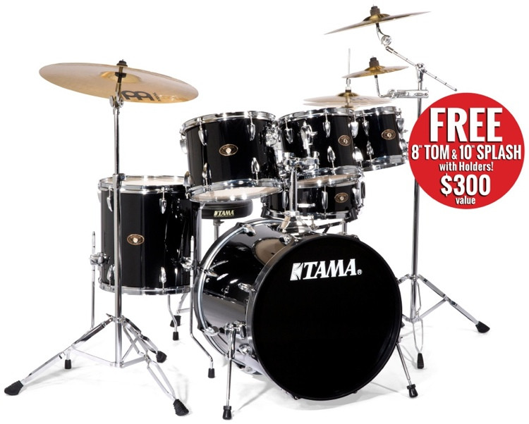 Tama Imperialstar 5 Pc Black, 20" Bass Drum Sweetwater