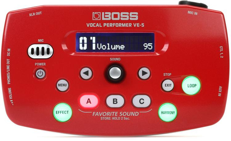 Boss VE-5 Vocal Performer - Red | Sweetwater