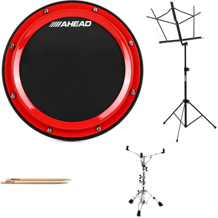 Ahead SHoop Marching Pad with Snare Sound Stands Bundle 10 inch