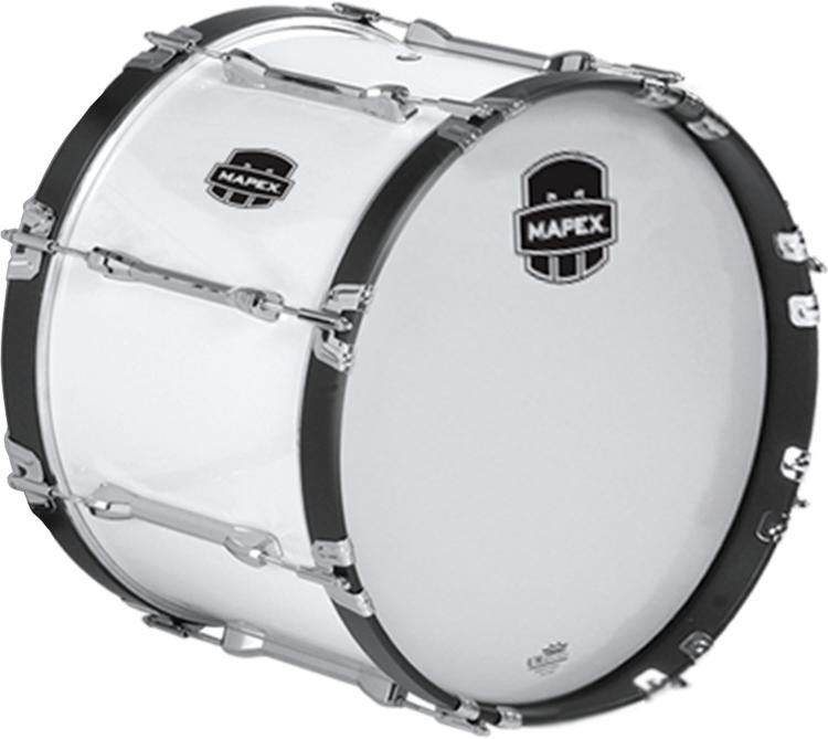 Mapex Qualifier Marching Bass Drum 22inch x 14inch, Gloss White