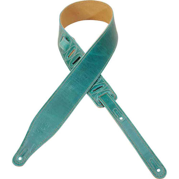 Levy's M17CC VegTan Leather Guitar Strap Teal Sweetwater