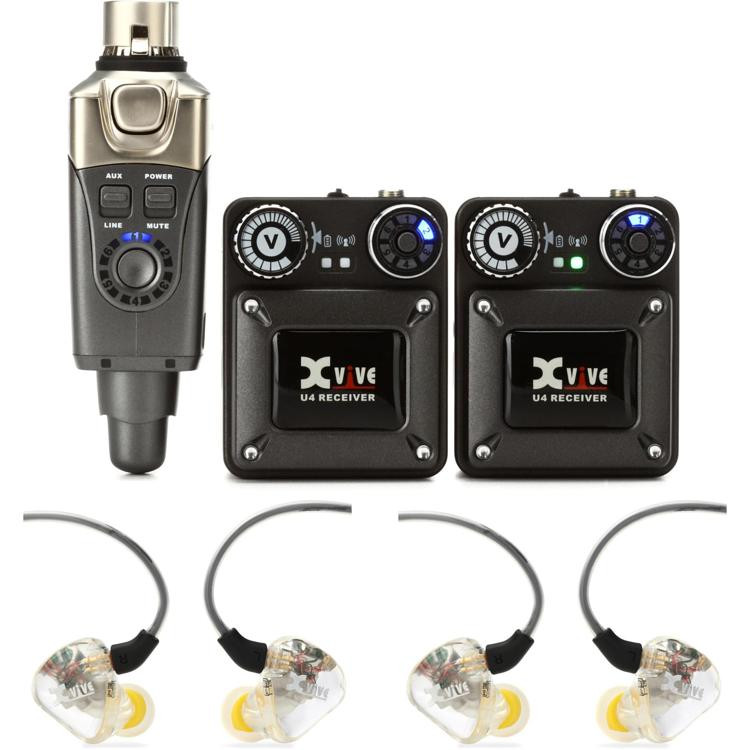 Xvive U4R2 Wireless InEar Monitoring System with 2 Receivers and Earphones Sweetwater