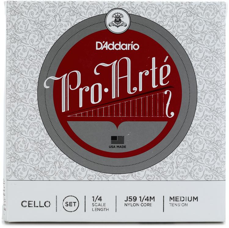 D'Addario J59 ProArte Cello String Set 1/4 Size, Medium Tension