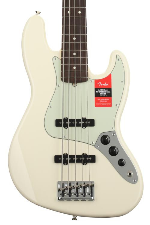 Fender American Professional Jazz Bass V - Olympic White with Rosewood ...