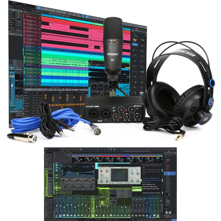 PreSonus AudioBox 96 Studio Hardware and Software Recording Bundle with