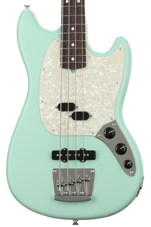 Fender American Performer Mustang Bass - Satin Surf Green with Rosewood ...