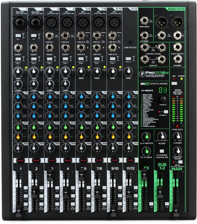 Mackie ProFX12v3 12channel Mixer with USB and Effects Sweetwater