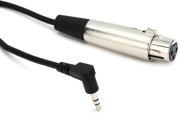 15 Feet Hosa XVM-115F XLR3F to Right Angle 3.5 mm TRS Microphone Cable 