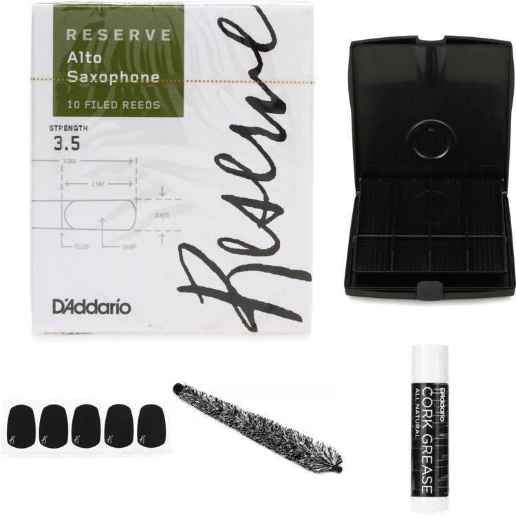 D'Addario DJR1035 Reserve Alto Saxophone Reeds Accessories Bundle 3