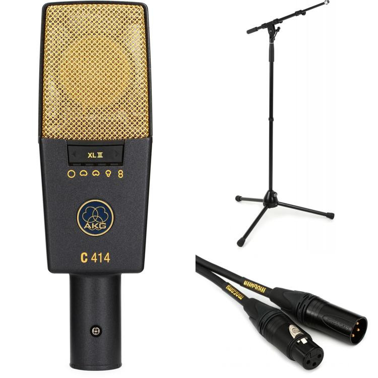 AKG C414 XLII Large-diaphragm Condenser Microphone Bundle with Stand ...