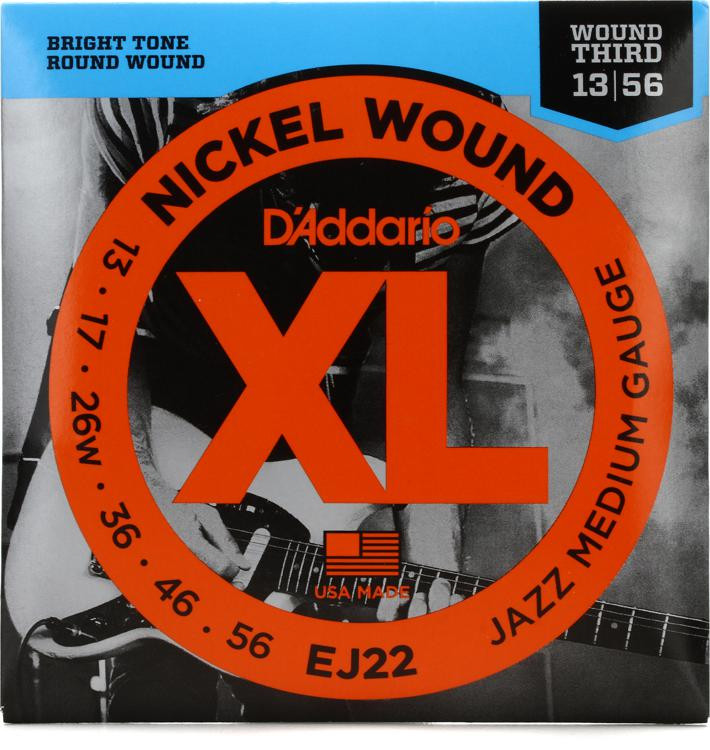 D'Addario EJ22 Nickel Wound Jazz Medium (wound 3rd) Electric Strings Sweetwater