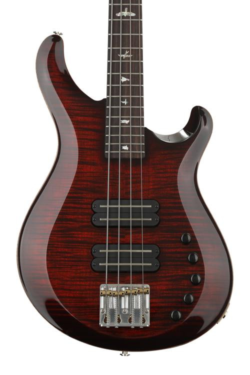 PRS Grainger 4-String Bass Guitar - Fire Red Burst 10-Top with Rosewood ...