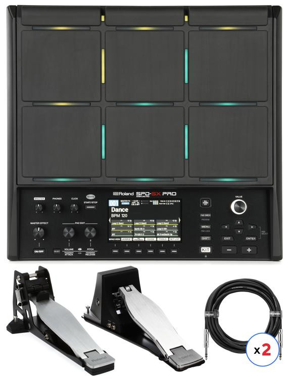 Roland SPDSX Pro Sampling Pad with Kick and Highhat Pedals Bundle