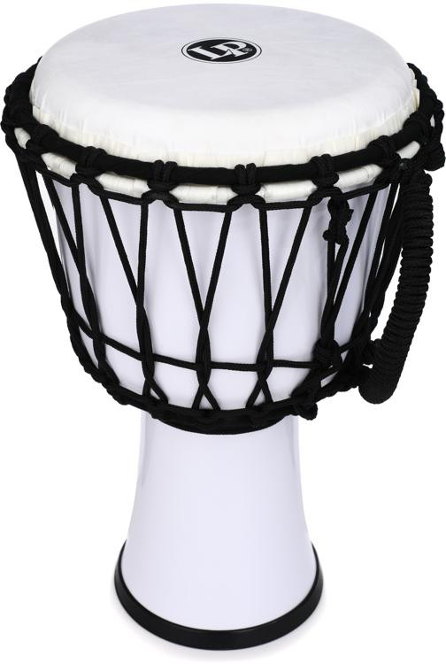 Latin Percussion World 7" Rope Circle Djembe White Sweetwater