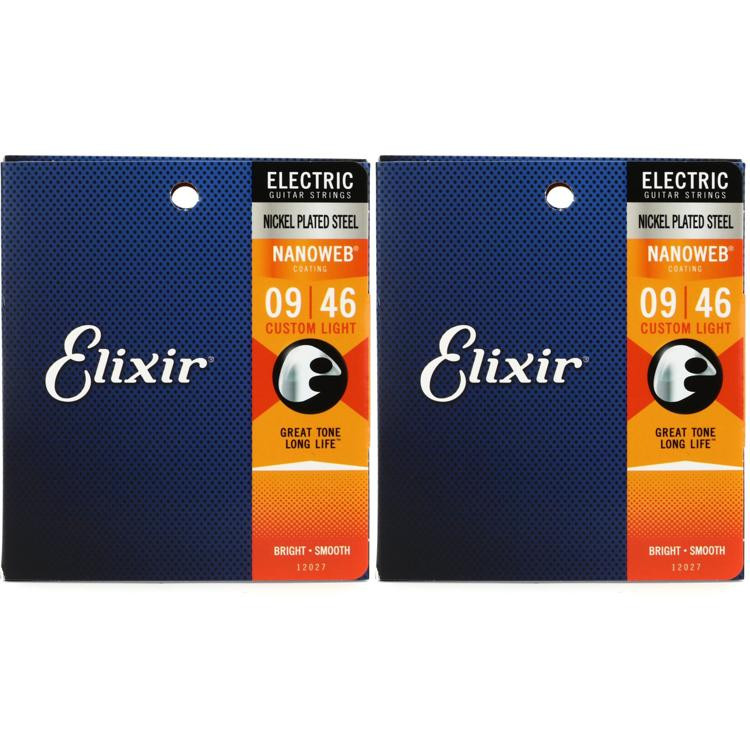 Elixir Strings 12027 Nanoweb Electric Guitar Strings .009.046 Custom