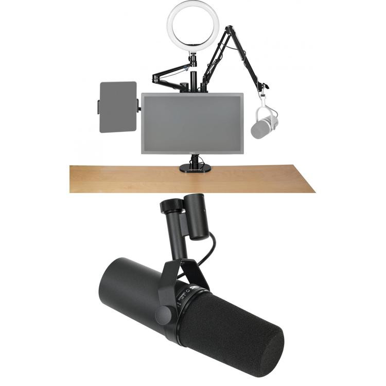 Shure SM7B Cardioid Dynamic Microphone and Creator Stand Streaming