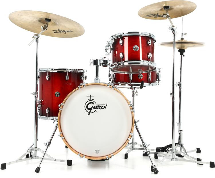 Gretsch Drums Catalina Club CT1-J484 4-piece Shell Pack with Snare Drum -  Gloss Crimson Burst | Sweetwater