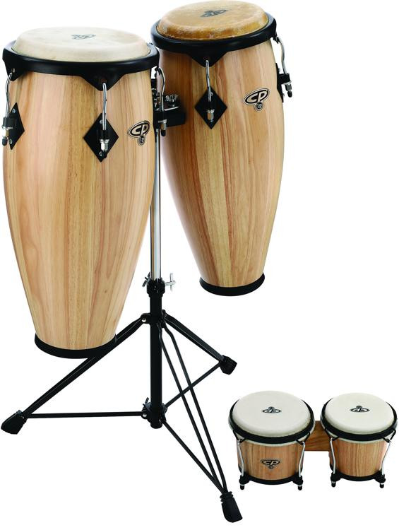 Cosmic Percussion Conga Set with Free Bongos 9" and 10" Natural Sweetwater Exclusive