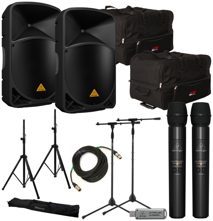 Behringer B115D Package - with Wireless Mics | Sweetwater