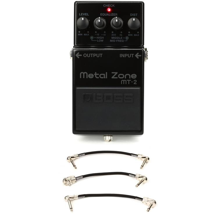 Boss MT23A 30th Anniversary Metal Zone Distortion Pedal with 3 Patch Cables Sweetwater