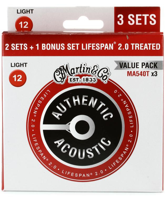 Martin Authentic Acoustic Lifespan 2.0 Treated 92/8 Phosphor Bronze