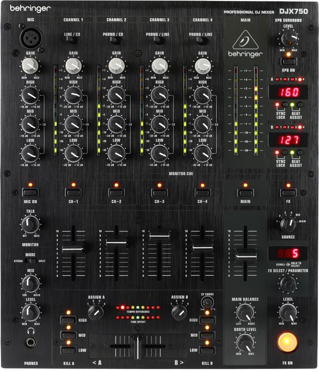 Behringer Pro Mixer DJX750 4channel DJ Mixer Sweetwater