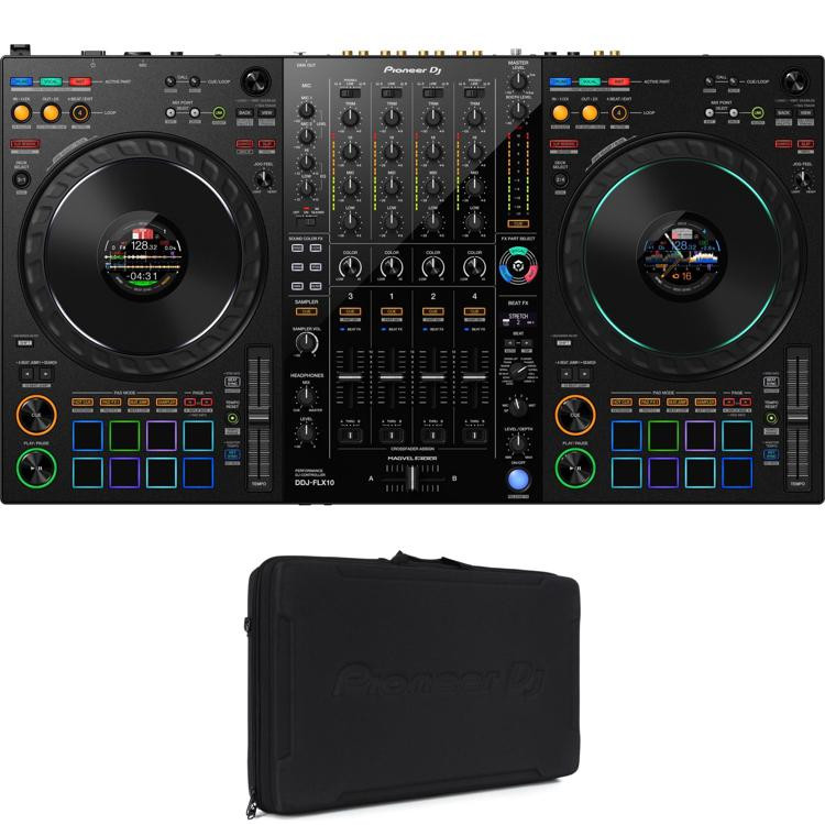 Pioneer DJ DDJ-FLX10 4-deck DJ Controller With Semi-rigid Bag | Sweetwater