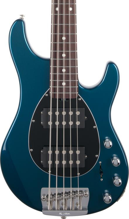 Ernie Ball Music Man Sterling 5 HH Bass Guitar - Vintage Blue Pearl ...