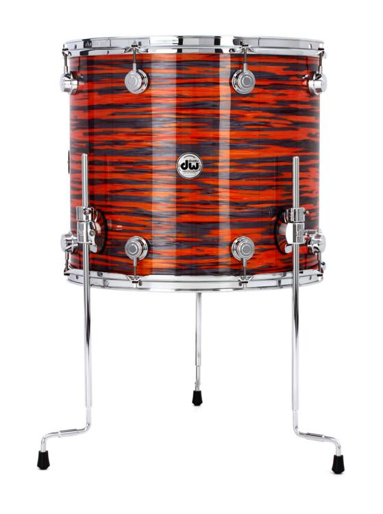 DW Collectors Series Floor Tom 16" x 18" Maple Mahogany Tiger Oyster