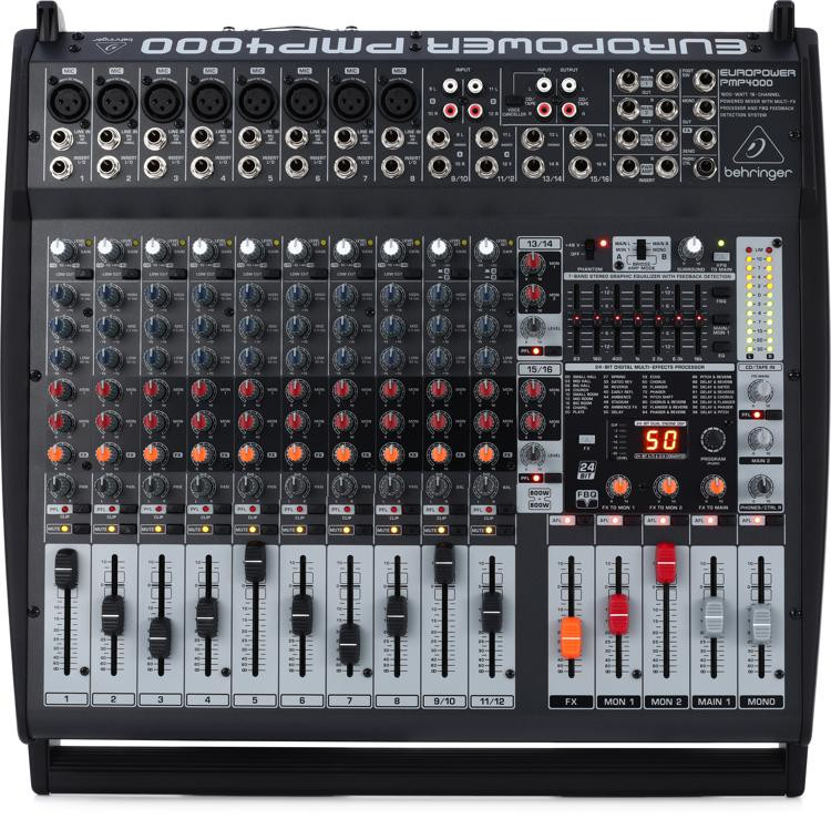 Behringer Europower PMP4000 16channel 1600W Powered Mixer Sweetwater