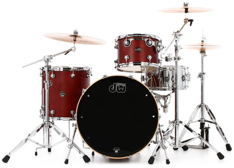 DW Performance Series 3piece Shell Pack with 24 inch Bass Drum Tobacco Stain Satin Oil