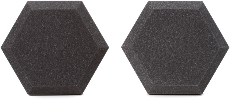 Ultimate Acoustics Hexagon Acoustic Panel - 12" Charcoal (pair