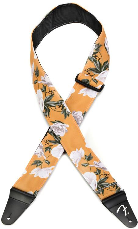 Fender 2 Inch Floral Guitar Strap Marigold Sweetwater