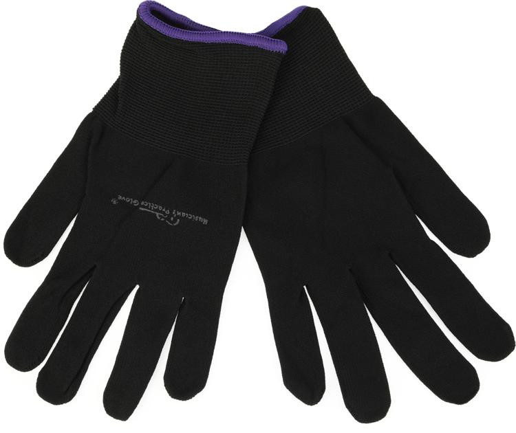 Musician's Practice Gloves Guitar/Bass Glove XL, Black (2pack