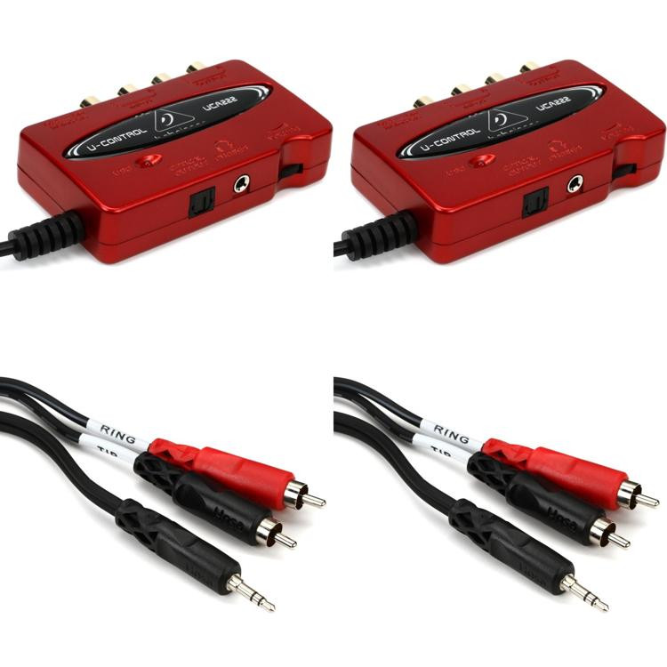 Behringer UCA222 Audio Interface with 3.5mm TRS Cable - 2 Pack | Sweetwater