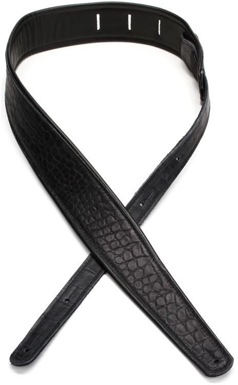 LM Products Premier Guitar Strap - Crocodile, Black | Sweetwater
