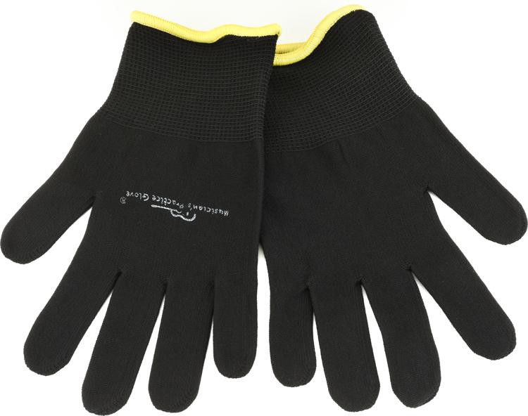 Musician's Practice Gloves Guitar/Bass Glove XS, Black (2pack