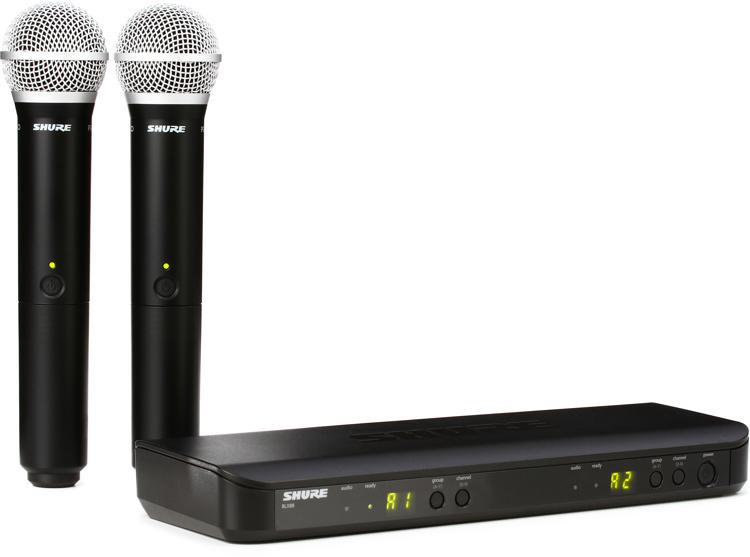 Shure BLX288/PG58 Dual Channel Wireless Handheld Microphone System
