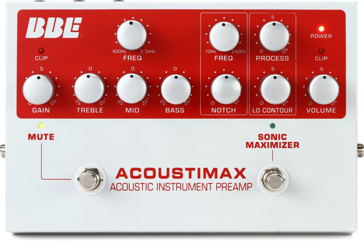 BBE Acoustimax Acoustic Instrument Preamp Pedal Sweetwater