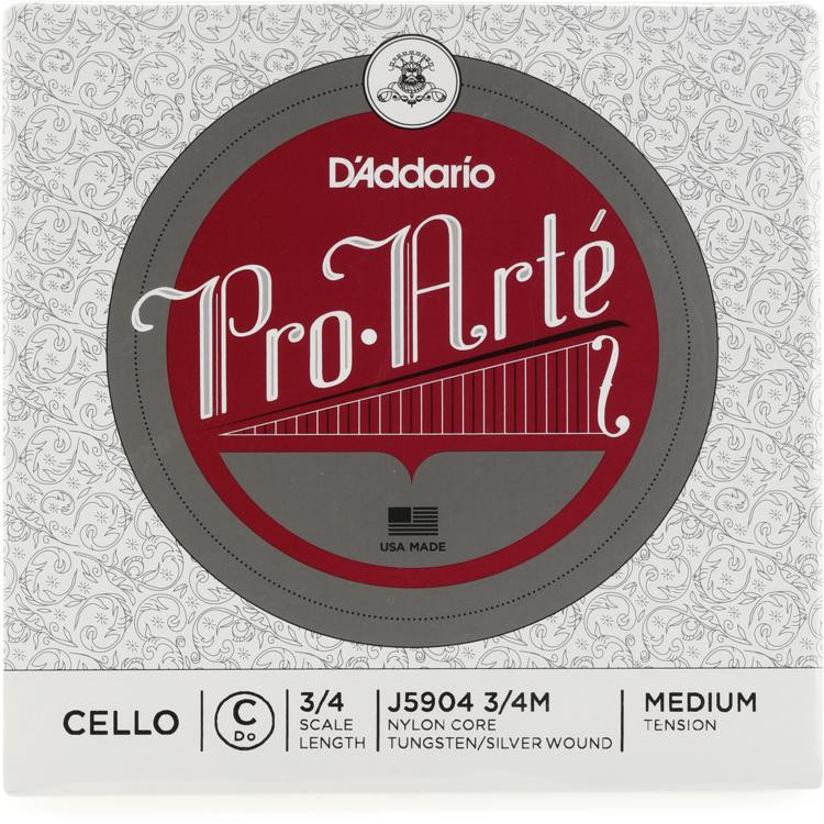 D'Addario J5904 ProArte Cello C String 3/4 Size, Medium Tension