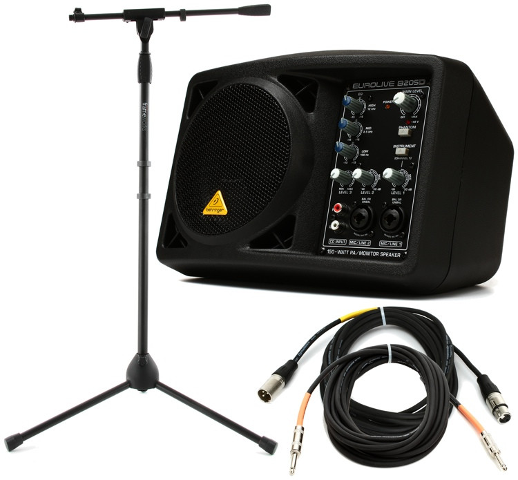 Behringer B205D Compact Monitor with Stand and Cables Sweetwater
