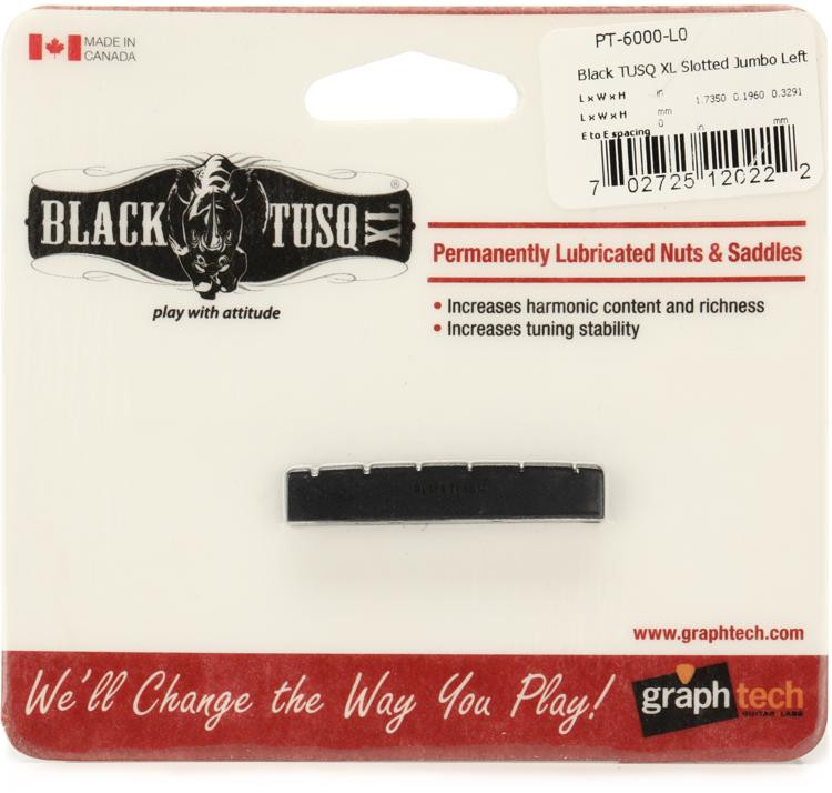 Graph Tech PT6000L0 Black TUSQ XL Slotted Gibson Jumbostyle Left