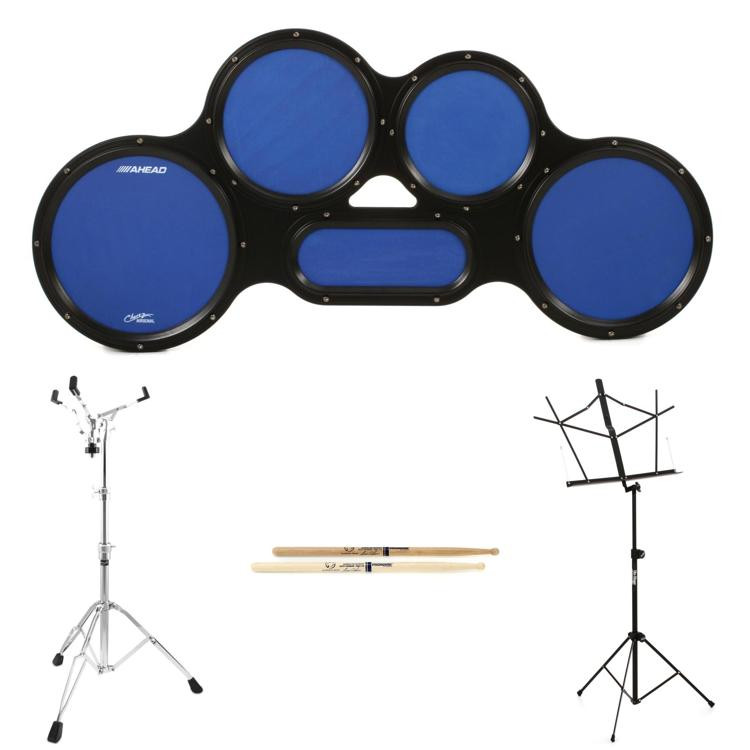 Ahead Shoop Chavez Tenor Practice Pad Set Stands Bundle 4/5/6 Combination Blue Sweetwater